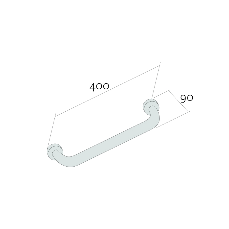 Maner Cersanit, Etiuda, simplu de sprijin, 40 cm, inox